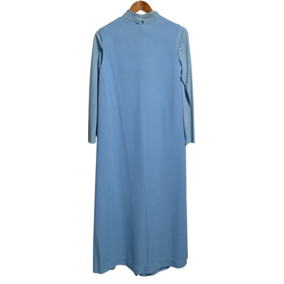 Vintage 1970's Mother of the Bride Dress Blue Size 11 - Picture 2 of 11